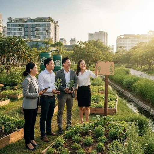 Cơ hội nghề nghiệp trong ngân hàng xanh gắn liền với việc xây dựng một cộng đồng bền vững.