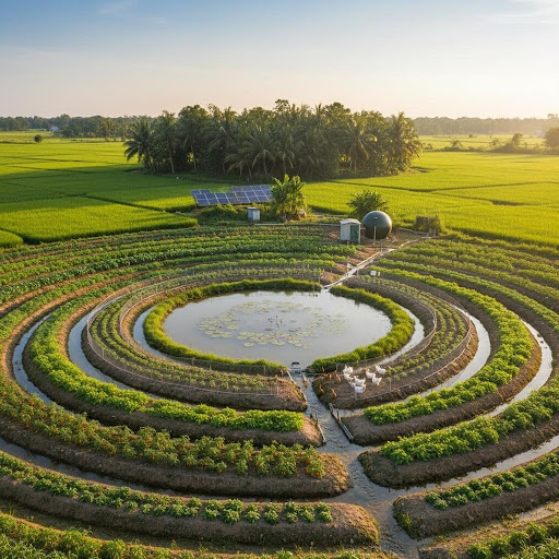 Mô hình nông nghiệp tuần hoàn là một hệ thống sản xuất khép kín, tối ưu hóa tài nguyên và bảo vệ môi trường.