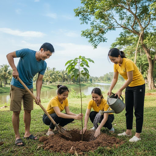 Cùng chung tay tham gia các hoạt động cộng đồng để lan tỏa thông điệp sống xanh và kiến tạo môi trường bền vững.